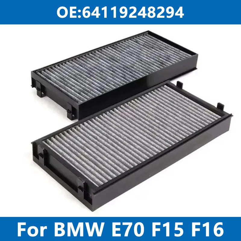 

2Pcs Car Cabin Air Filter Conditioner 64119248294 For BMW E70 E71 E72 F15 F16 X5 X6 25d 28 35i 40d M50d 3.0d 4.8i e M 2006-2018