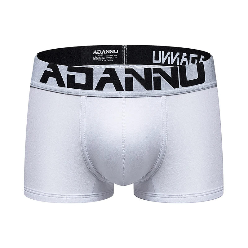 ADANNU Men Boxer Sexy bielizna miękkie długie bokserki miękka bawełniana kalesony męskie majtki 3D etui spodenki pod spodnie na co dzień krótkie