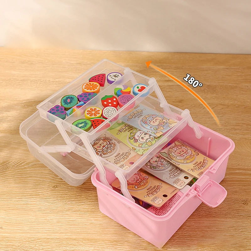 Children\'s Hair Accessories Storage Box Head Rope Hairpin Card Pen Sundries Stationery Box Cute Girl Jewelry Box