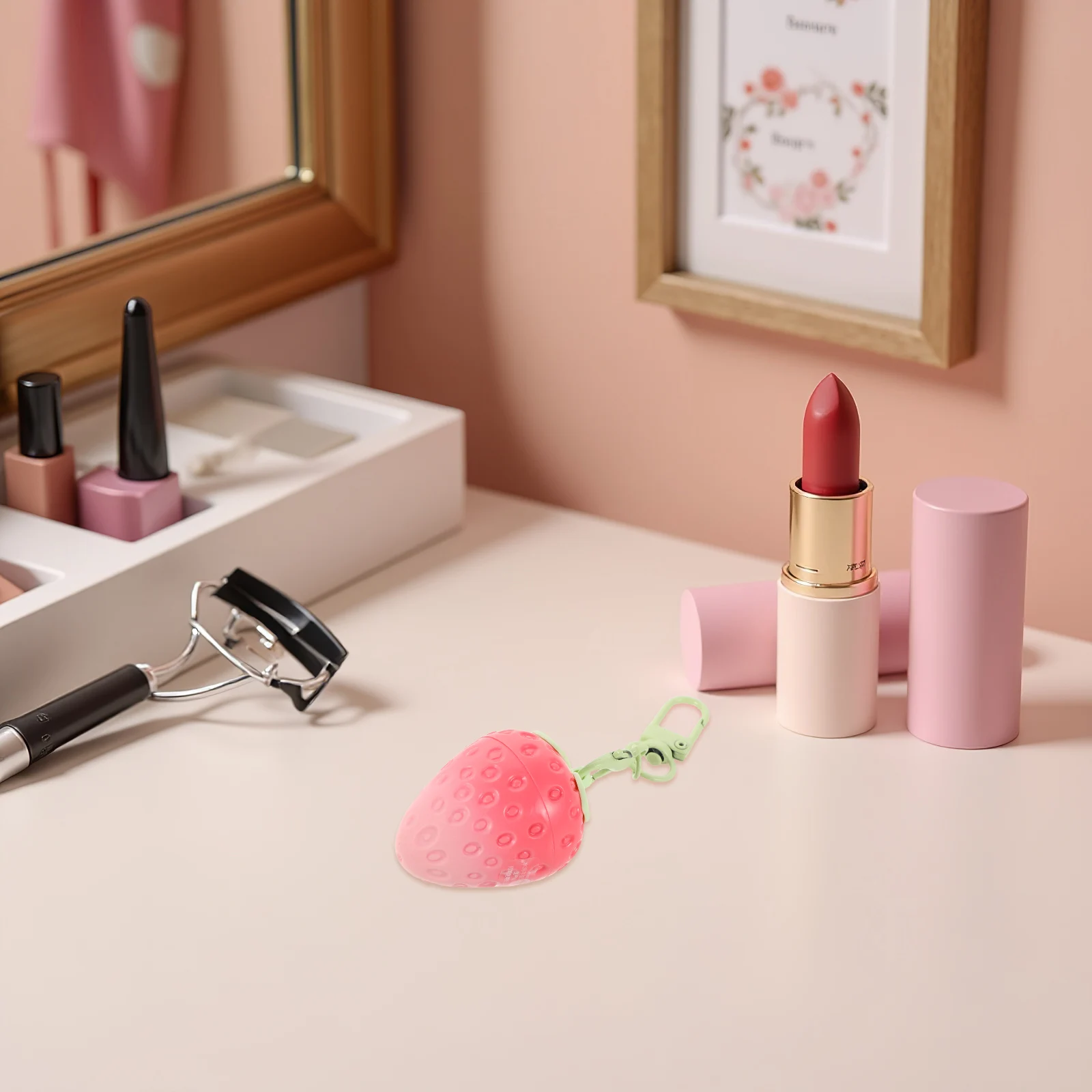 

Strawberry Lip Balm Portable Hydrating Moisturizing Color Changing Reactive Tint Sweet Scent Lip Care for Women Students