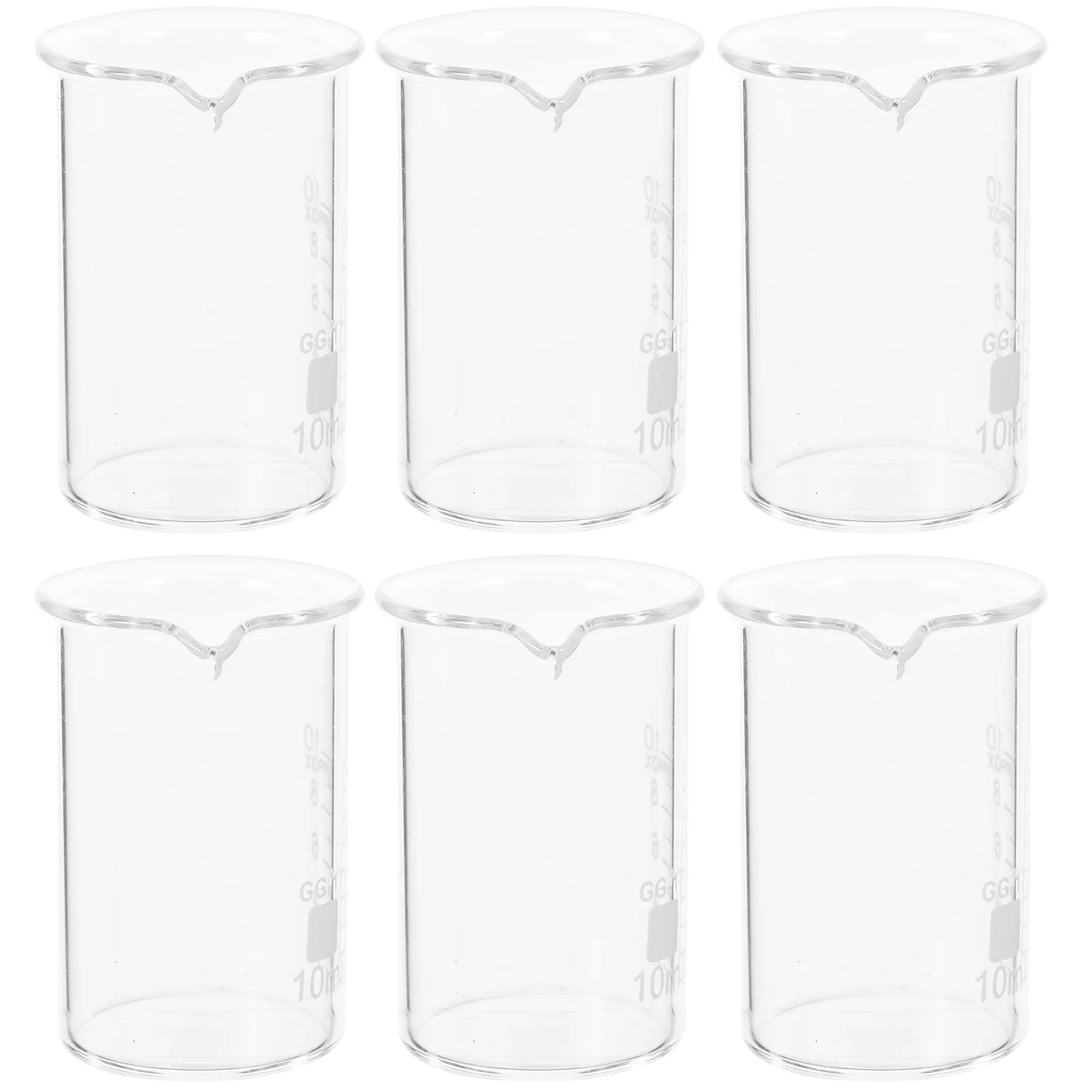 

6Pcs Lab Measuring Beakers Set Glass Measuring Cups Stable Placement Accurate Measurement Chemistry Glassware Lab Beakers