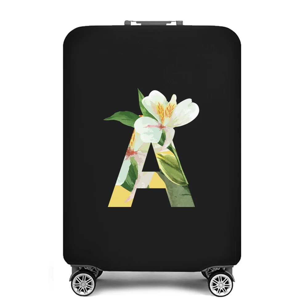 Fashion Luggage Cover Protective Suitcase Cover Trolley Case Floral Letter A To Z Printed Travel Luggage Dust Cover 18 To 32inch