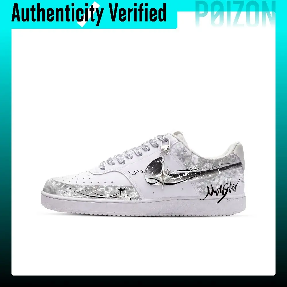 Nike Court Vision Star Moon Legend, Monster Lab Low top Skateboard Shoes Unisex Black White Gray DH2987-117（Team445-）