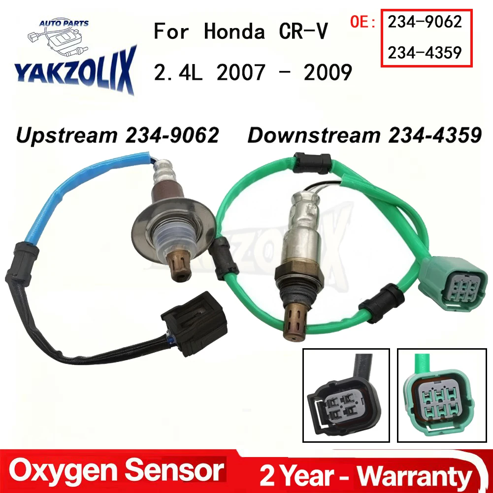 

2 Pcs O2 Oxygen Sensor Lambda Probe for Honda CR-V CRV 2007 2008 2009 Front Rear Upstream Downstream 4 wires 234-9062 234-4359