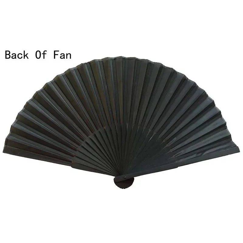 

1Pcs Vintage Black Chinese Style Folding Fans Kung Fu Fan Wedding Party DIY Solid Color Pocket Hand Craft Dance Fan