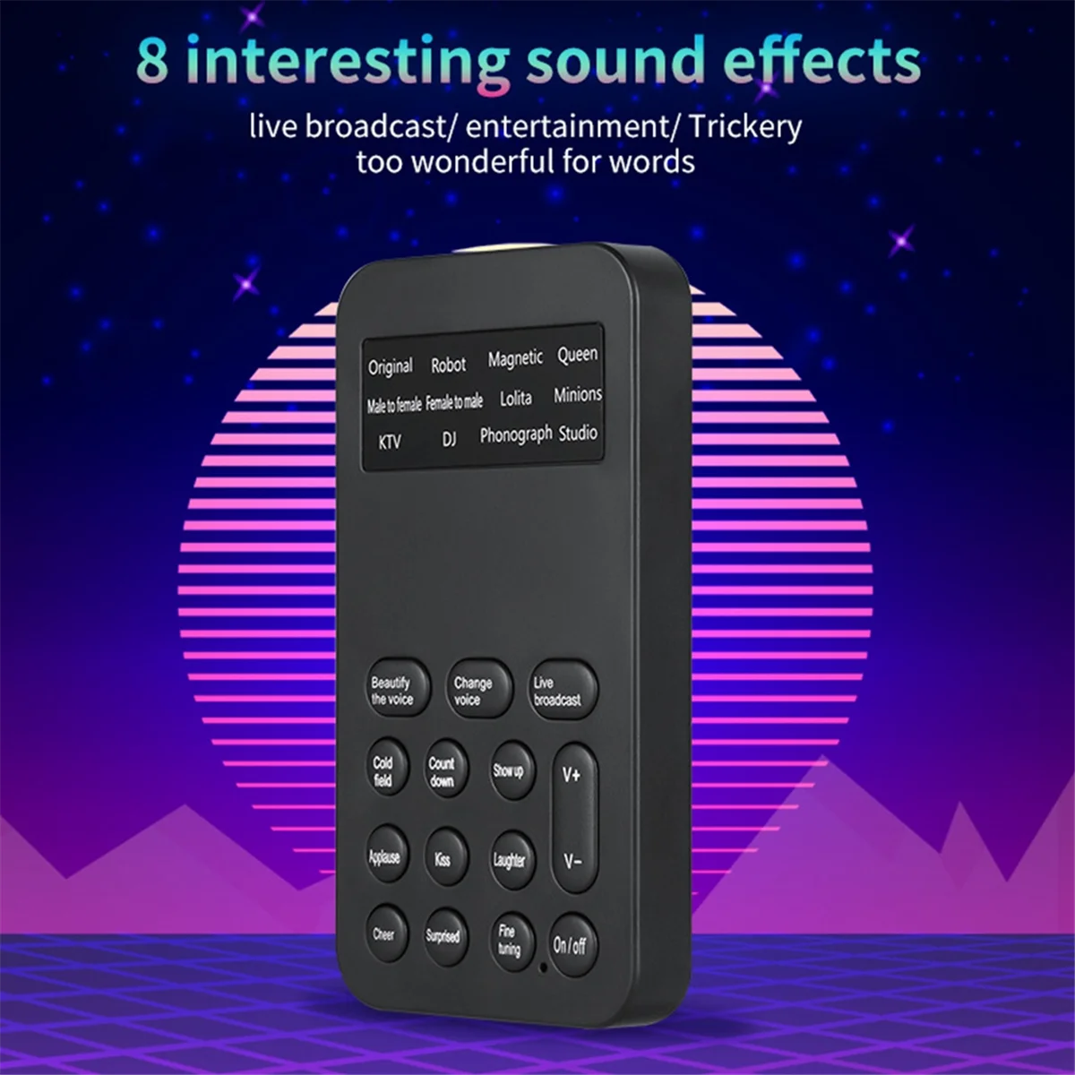 IYBBW-S9 Voice Changer 12-Stimmwechselmodulator mit einstellbaren Sprachfunktionen, Telefon, Computer, Soundkarte, Mikrofon-Werkzeug