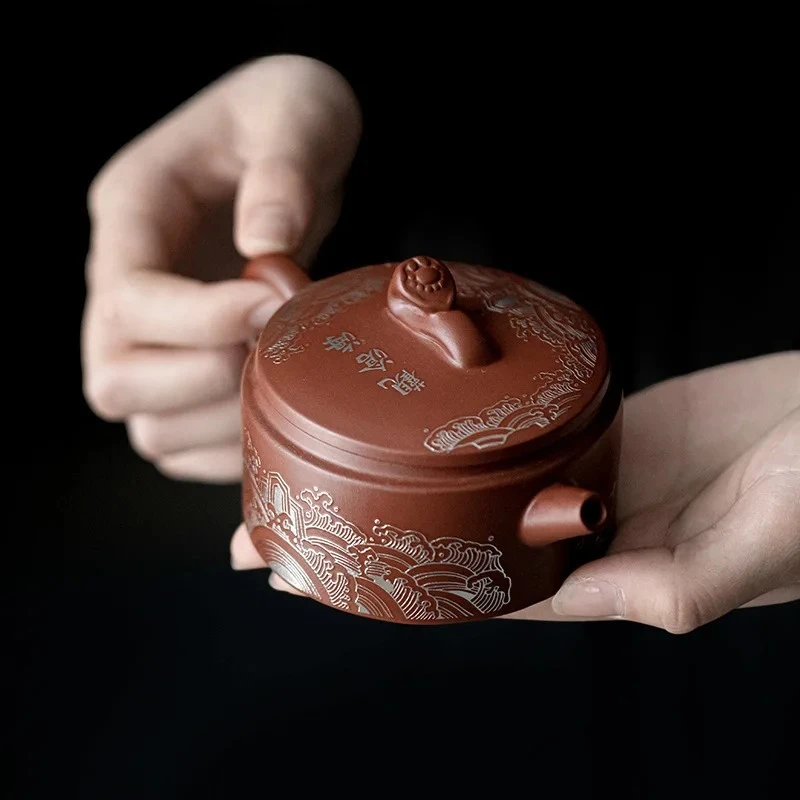 150ml High-end Chinese Yixing Purple Clay Teapot Beauty Kettle Famous Handmade Poetic Hanwa Tea Pot Raw Ore Zisha Teaset Teaware