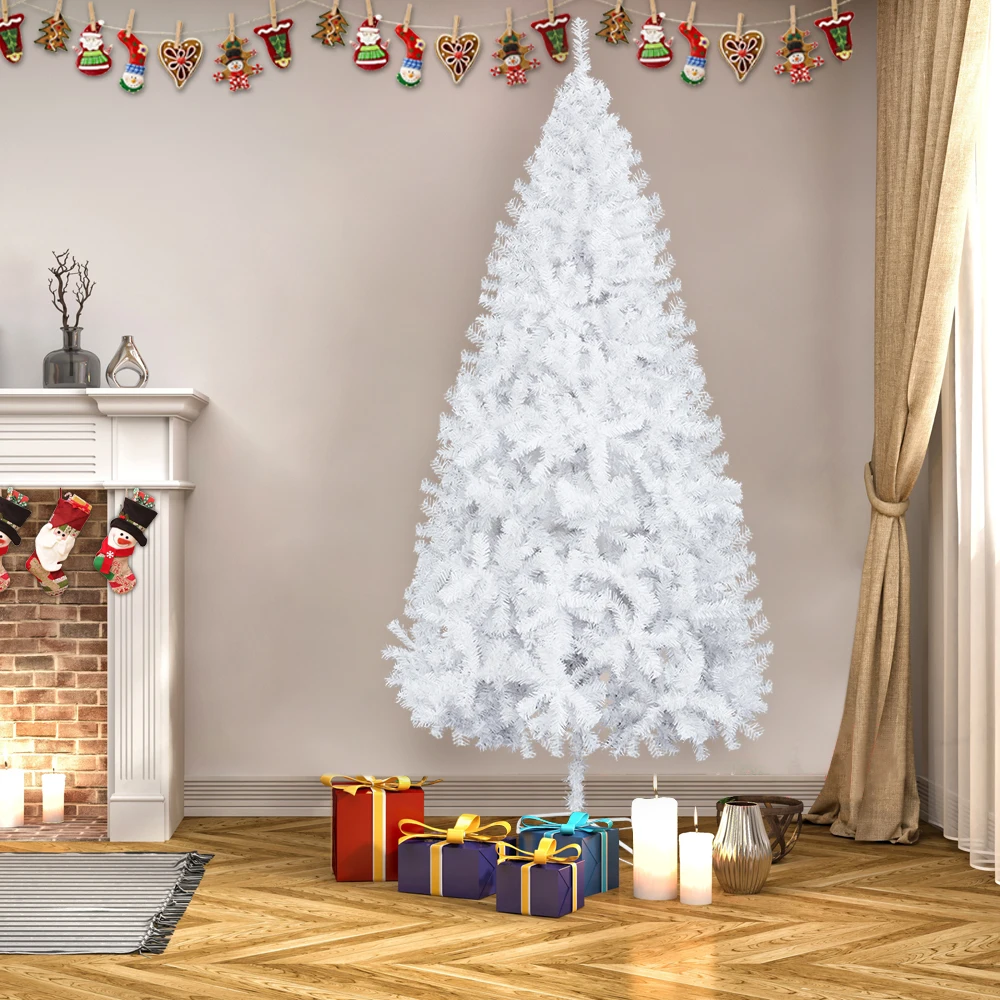 8ft Flocking Tied Light 1349 Branches Christmas Tree, Discover the Enchanting Beauty of the Traditional, Festive,