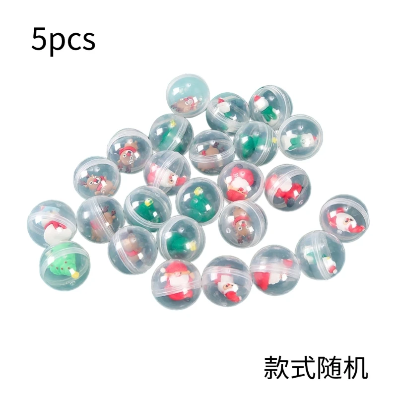 

B2EB Happy Christmas Figurine Gashapon Machine Toy Festival Basket Fillers Novelty CapsulesToy Kids Santa Snowmans Toy