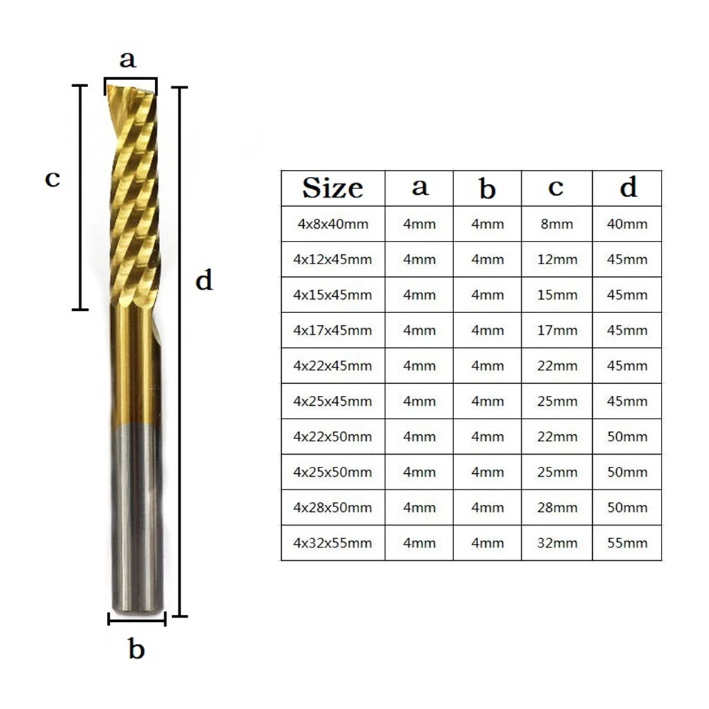 プロのタングステンカーバイドエンドミル,ダウンカッティングスパイラル,CNCルーター彫刻,アクリル用フライス