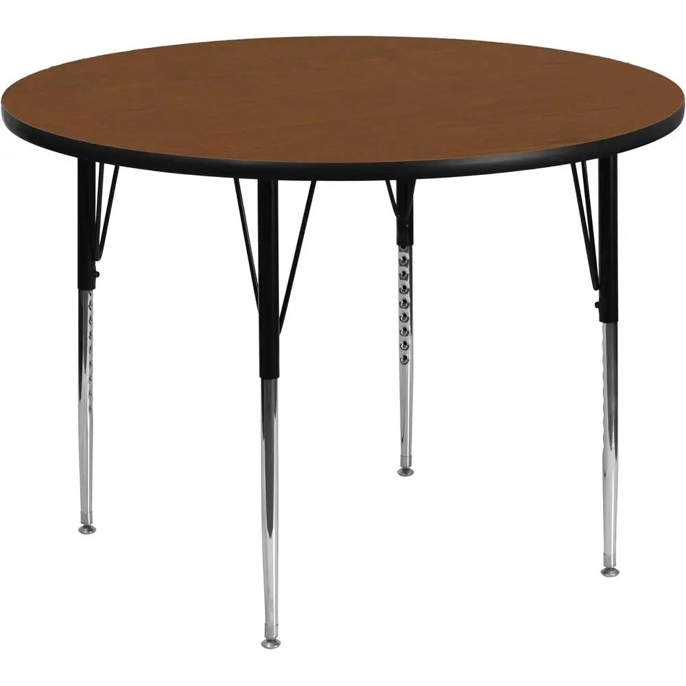 

Круглый стол для занятий из дубового ламината HP с регулируемыми по высоте ножками.