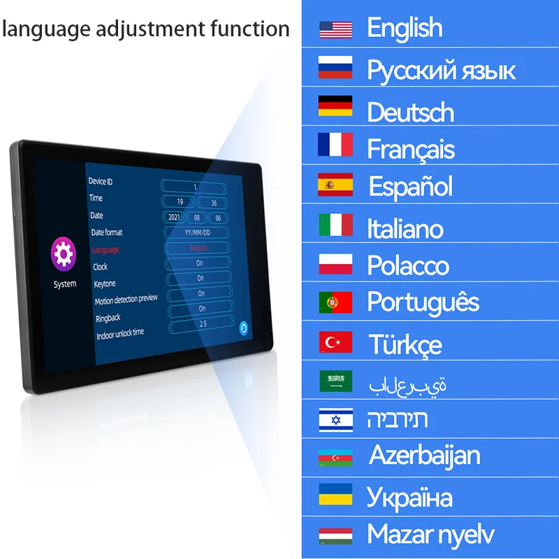 Jeatone Tuya 7-calowy wideodomofon WiFi 1080P Inteligentna aplikacja domowa Przewodowy wideodomofon Monitor z ekranem dotykowym Zestawy kontroli