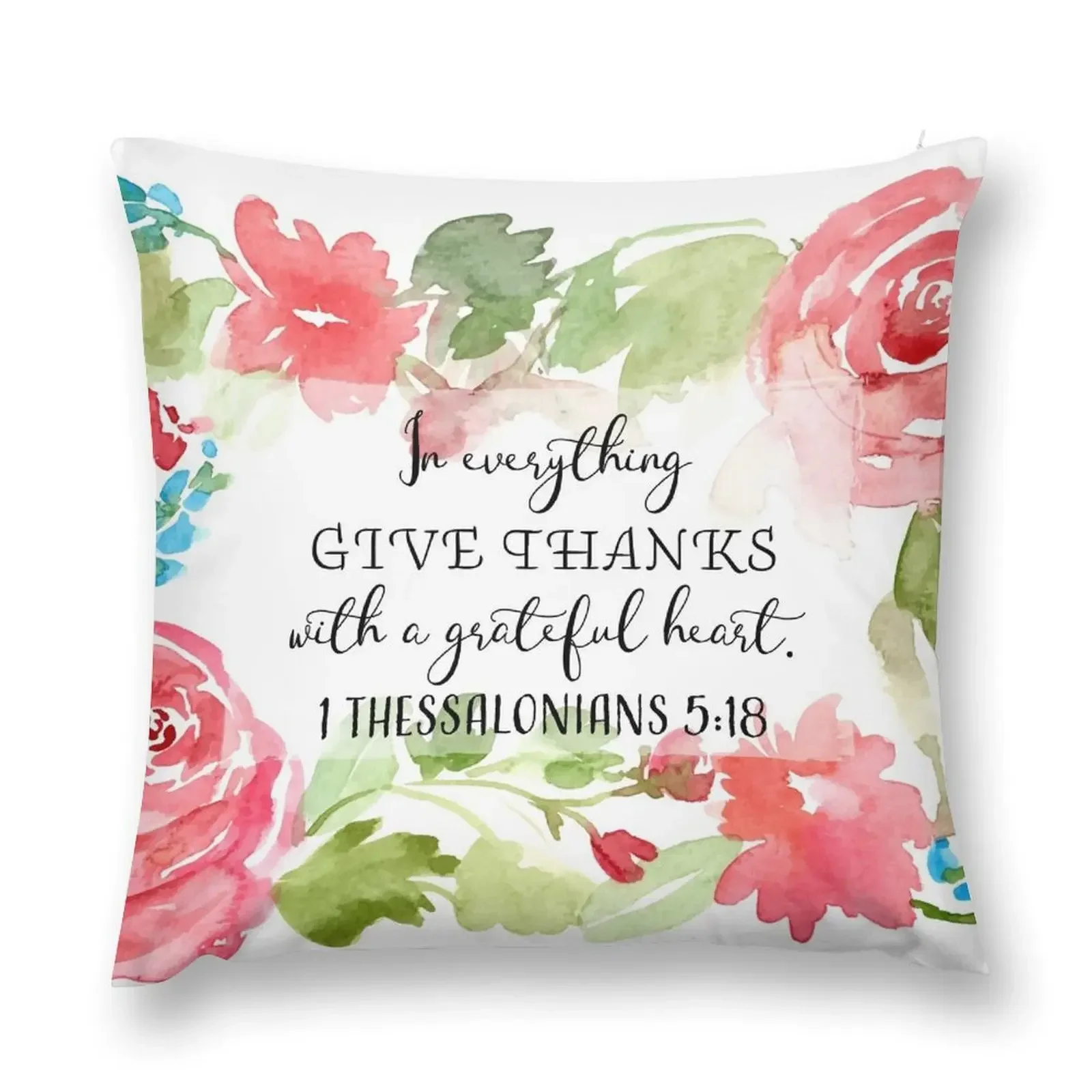 

In everything give thanks with grateful heart Scripture Art Throw Pillow Pillow Case Pillowcases pillow