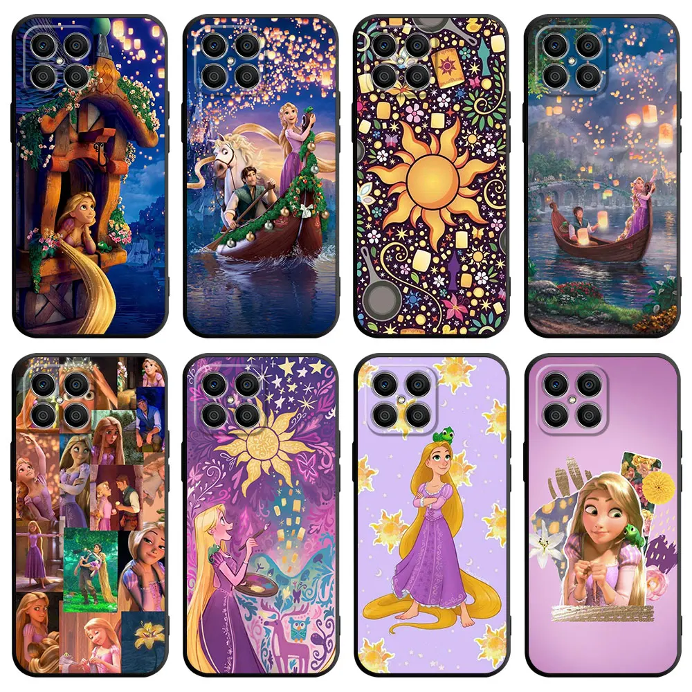 Case For Huawei Honor X8a 8X X9a X7 90 Lite 70 X7a X9 Magic5 Pro Silicone Black Funda Soft Phone Cover Disney Princess Rapunzel