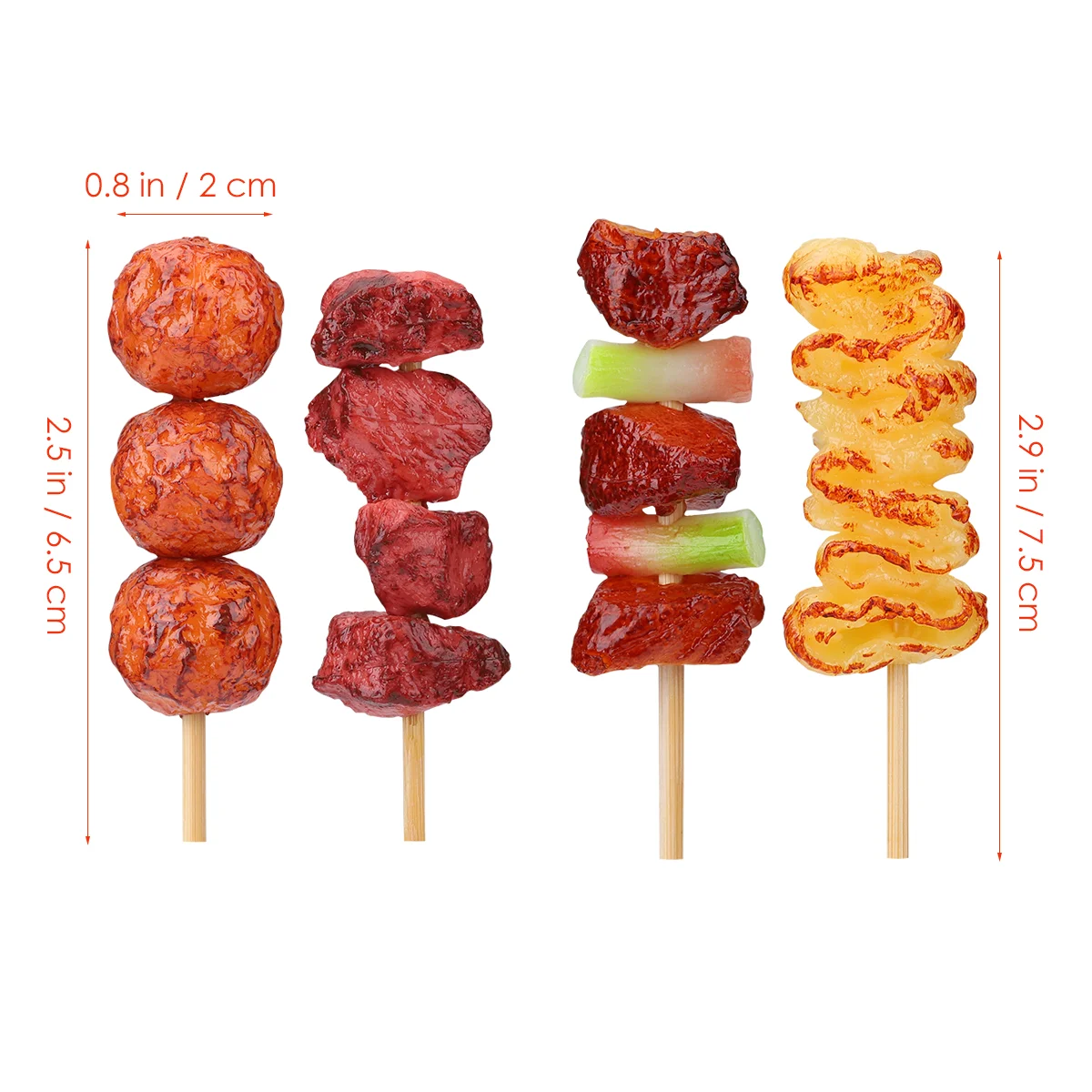 STOBOK 4pcs Simulation Barbecue Strings Roast Beef String Kids Educational Playthings Barbecue Toys (Random Style)