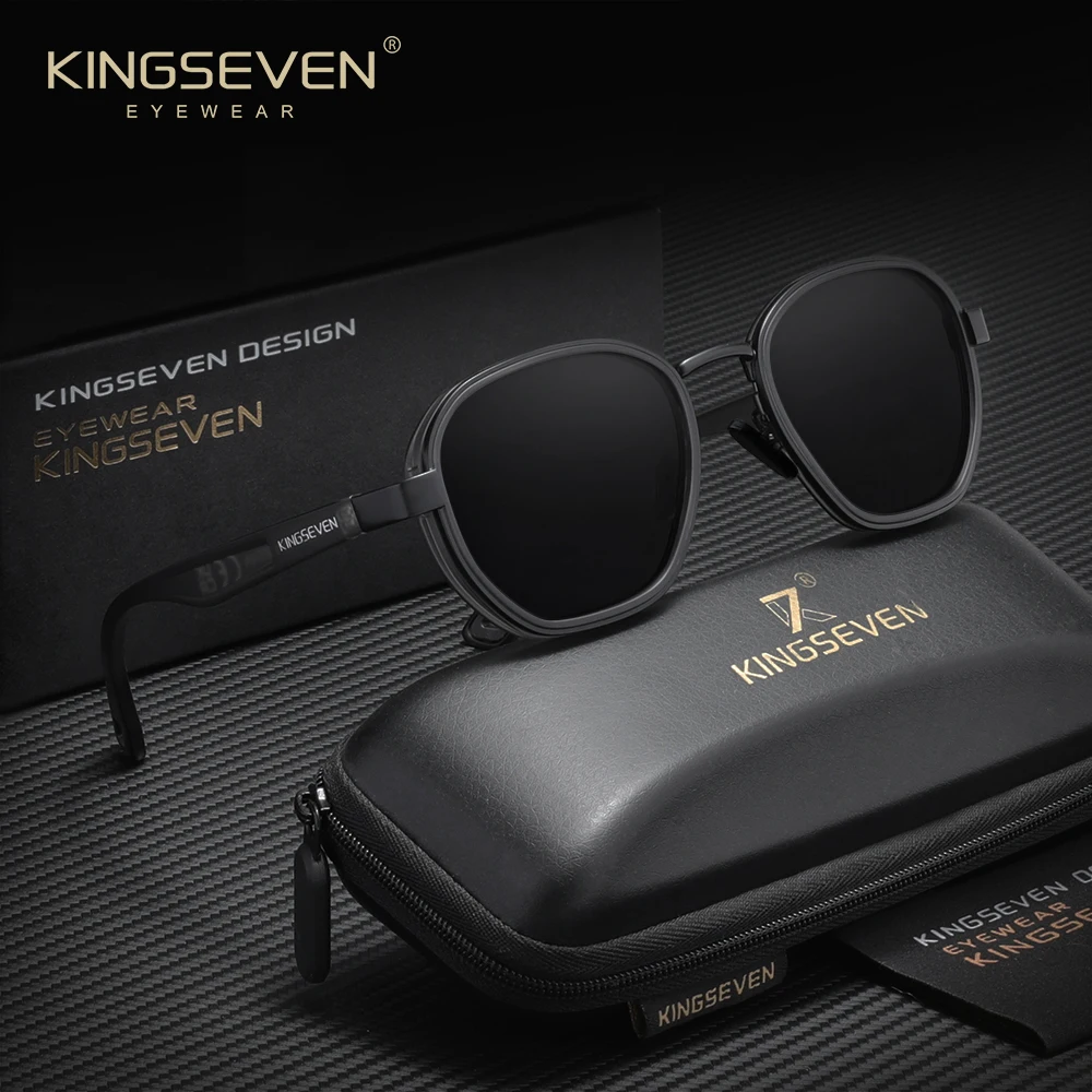 KINGSEVEN Brand Round Sunglasses Men Polarized Women Eyewear Luxury Fashion Travel Glasses Shades UV400