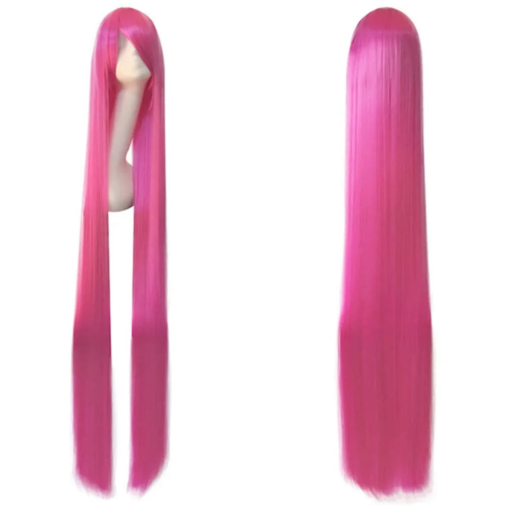 Peluca de cosplay recta larga de 150 cm, pelo de disfraz de anime para hombres y mujeres, multicolor