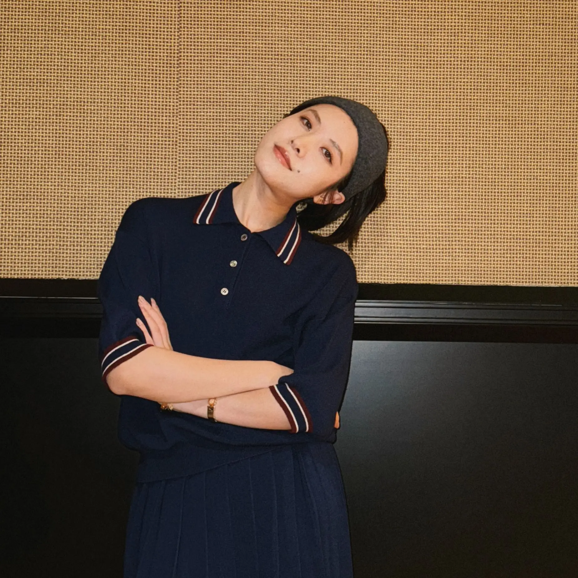 

Кардиган женский Mincollection из синей шерстяной вязки, повседневный, с рукавом три четверти, в стиле колор-блок, в университетском стиле