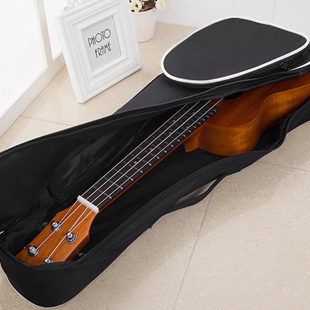 

Guitar Case Ukulele Portable Carrying Bag Thickened Black Storage Pouch For Instrument Protection Zipper Compartment Lightweight