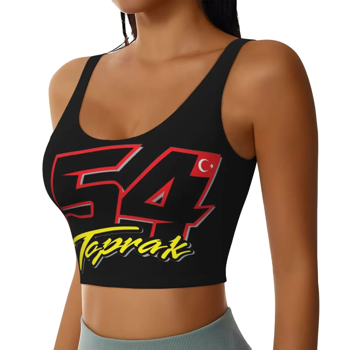 

Custom Toprak Razgatlioglu 54 Women Sports Bras High Impact Vest Gym Workout Yoga Crop Tank Tops