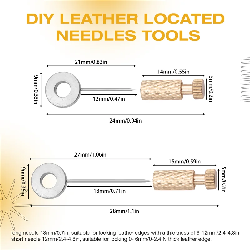 AF93-12Pcs عدد وأدوات السلع الجلدية اليدوية أدوات خياطة تحديد إبرة السلع الجلدية إبرة ثابتة خياطة 6-12 مللي متر