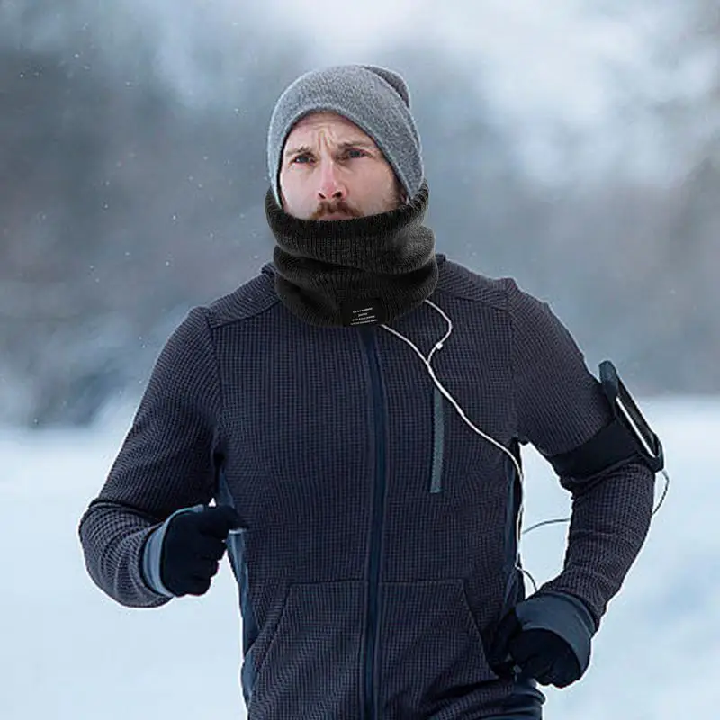 Winter Scarf For Men Thermal Double-Layer Thickened Winter Scarf Cold Weather Scarf Windproof Neck Warmer For Skiing Fishing