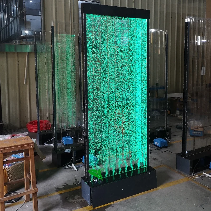 

Customized. lounge furniture LED lighting acrylic aquarium bubble panel room divider screen