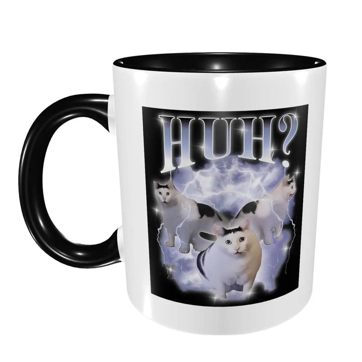 Huh Cat Chonky Ben Meme Bootleg Rap 90S Vintage Graphic Mug Ceramic Coffee Cups Tea Mugs Milk Cup Drinkware Gifts for Friends