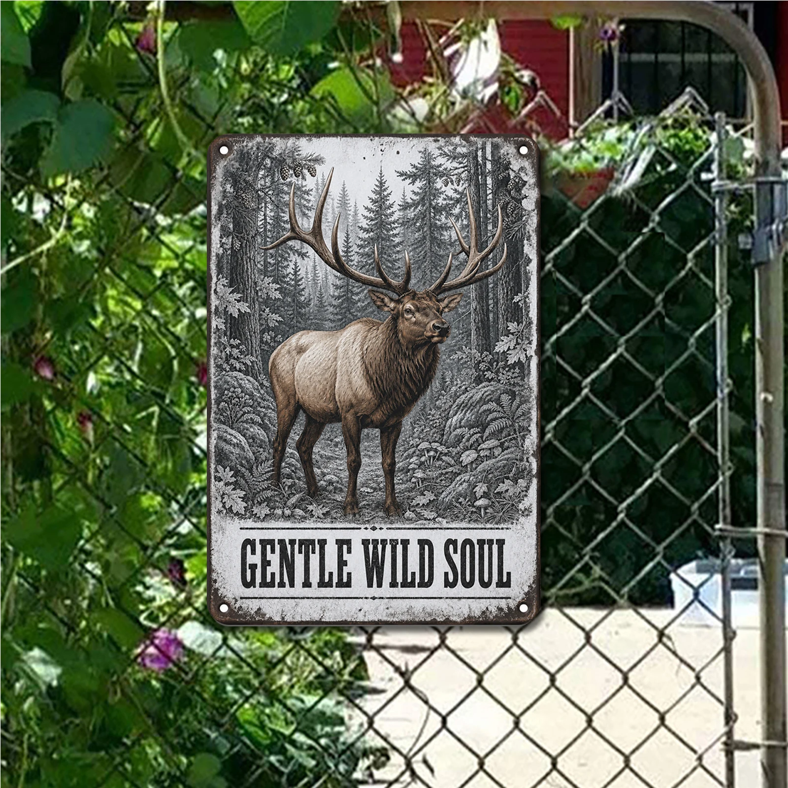 Retro Metal Tin Wall Plaque Animal Theme 20x30cm Waterproof Anti-Glare Pre-Drilled Home Bar Cafe Garden Sign - view 4