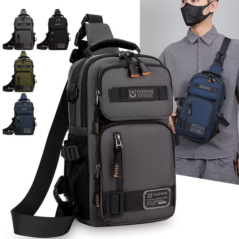 Taktischer Rucksack für Herren, Camping, Brusttasche, Sport, Schultertasche, Outdoor, Wandern, Klettern, Radfahren, Angeln, MOLLE Sling, EDC, Gürteltasche