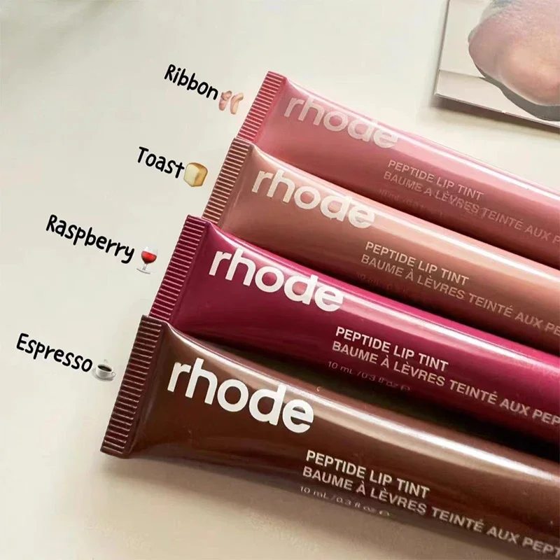 4 Farben Rhode getöntes Lippenstift-Glanz-Lippen gel zur feuchtigkeit spendenden Lippen pflege, glas dudu farbenes Lippen balsam band/Toast-Lippenstift pflege