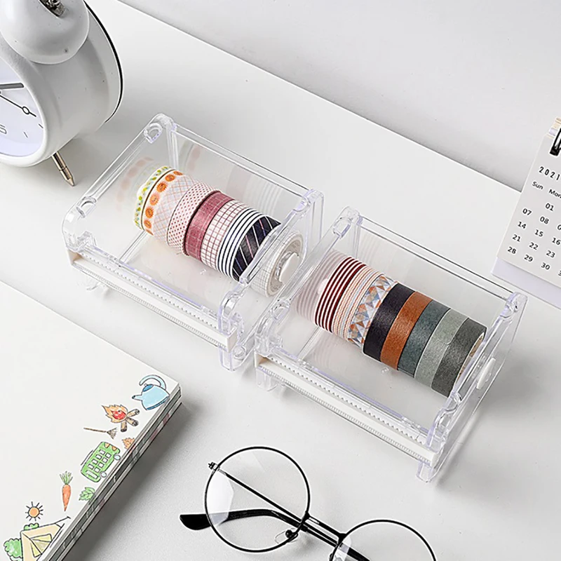 Japanese Stationery Masking Tape Cutter Tape Storage Organizer Cutter Office Tape Dispenser Office Desk Supplies Tape Holder