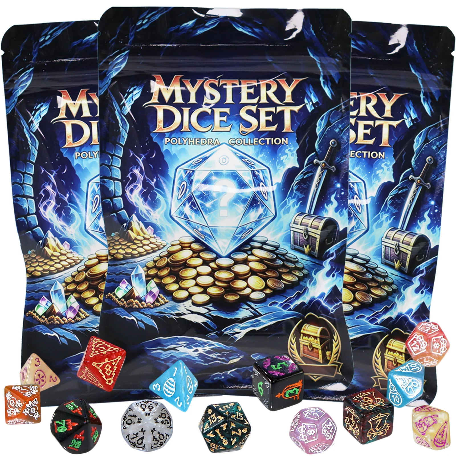 8pcs/41pcs Mysterious Festival Styles Dice Role Playing Dice for DND TRPG Entertainment, Holiday Gifts for DND Players