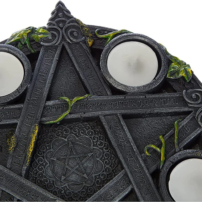 Retro Candlestick Ornaments, Five-Pointed Star Candlesticks, Tarot Ornaments, Resin Crafts