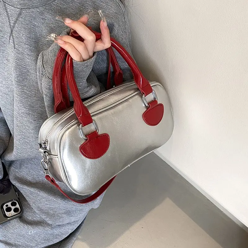 

Fashion All-match Contrast Color Women Handbags Elegant Sweet Design Shoulder Bags 2024 Vintage Personality Crossbody Bag