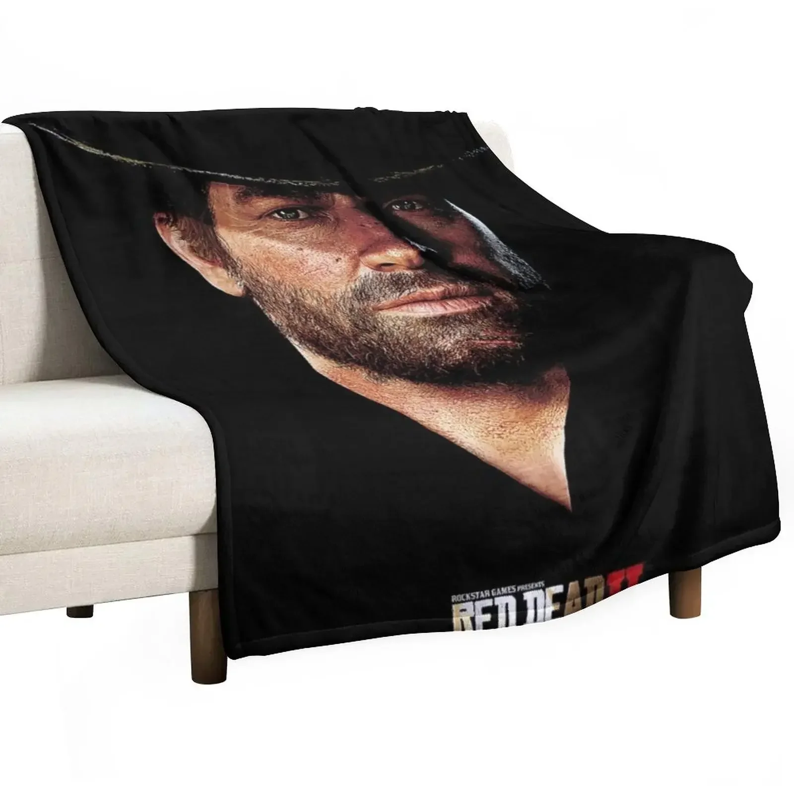 

Arthur Morgan In All Black Throw Blanket Retros Summer Personalized Gift Large Blankets