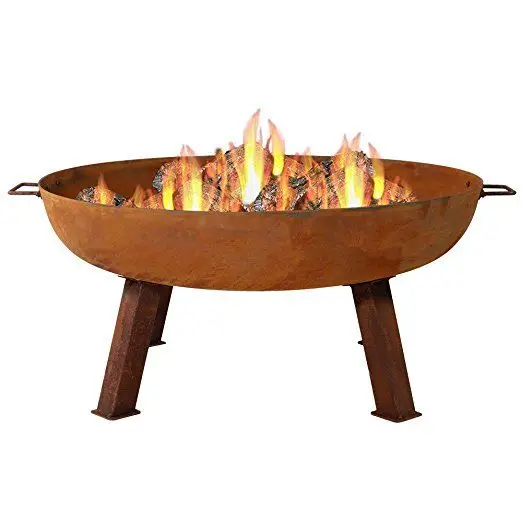 

Heavy backyard iron fire pit for outdoor patio garden camping gatherings rustic handcrafted durable metal design