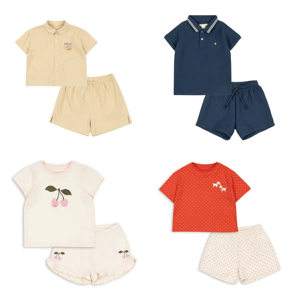 

Summer Girls Polka Dot Print T-shirt Shorts 2026 Boys Short Sleeve Polo Tops Kid Vacation Tee Sets Baby Homewear Clothes Suit