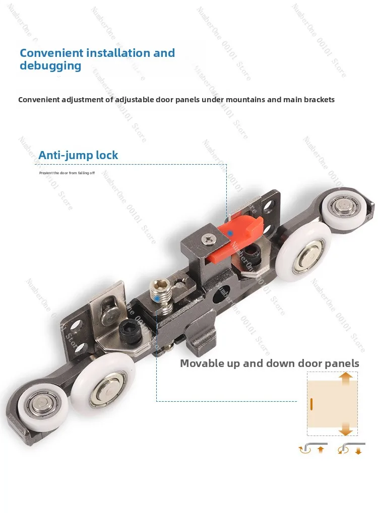 

Invisible Trackless Ghost Door Sliding Rail Bedroom Bathroom Two-way Buffer Sliding Sliding Door Hardware Accessories