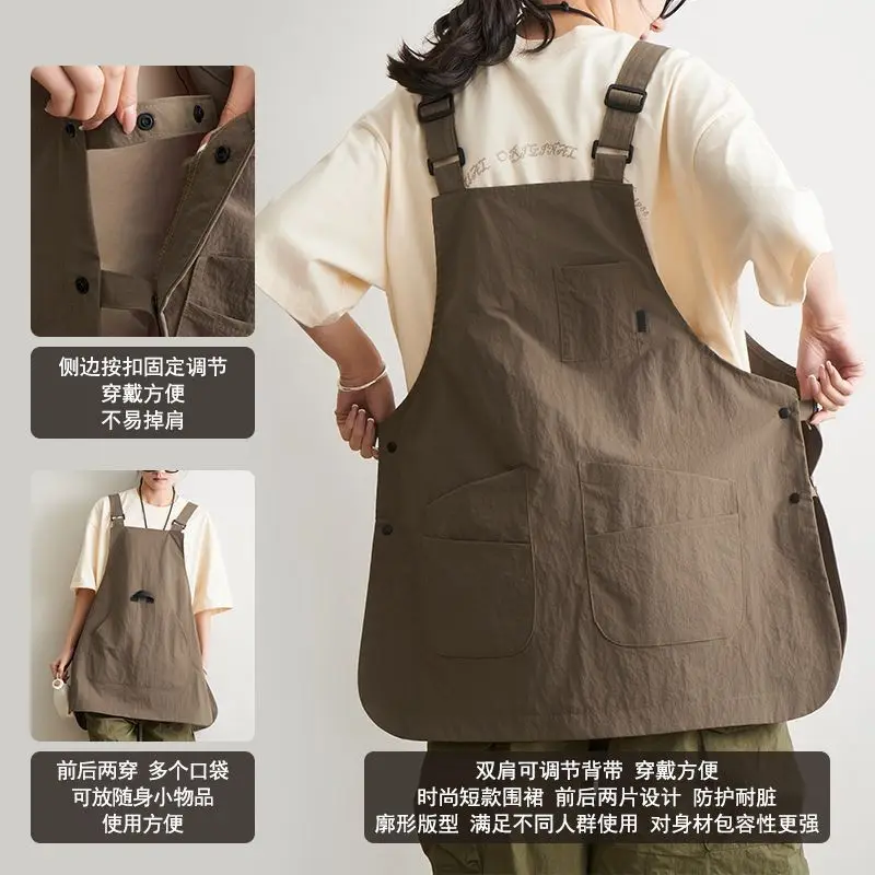 Apron kitchen splash thin catering barber milk tea work clothes for household cleaning