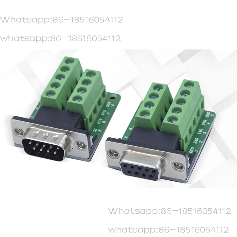 DB9 solder-free male/female RS232 plug 9-pin serial port head adapter cable terminal communication debugging adapter board