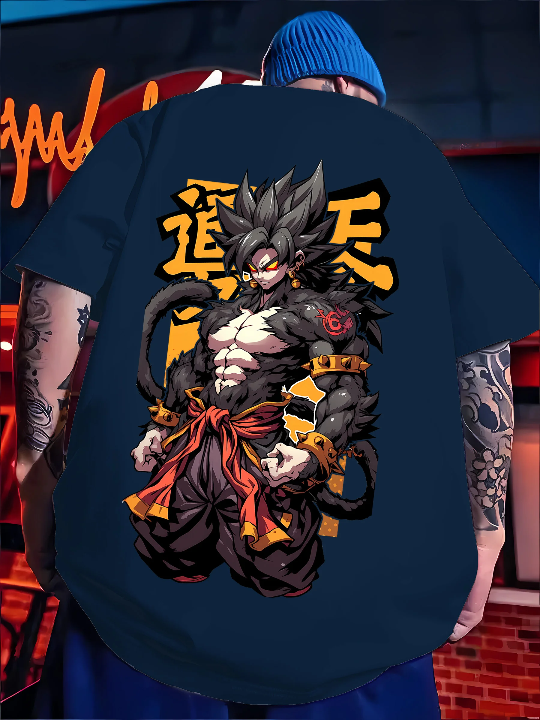 ドラゴンボールアニメーション悟空ベジータ周辺 Tシャツ 2025 夏クルーネックファッション男性と女性のルーズコットン半袖