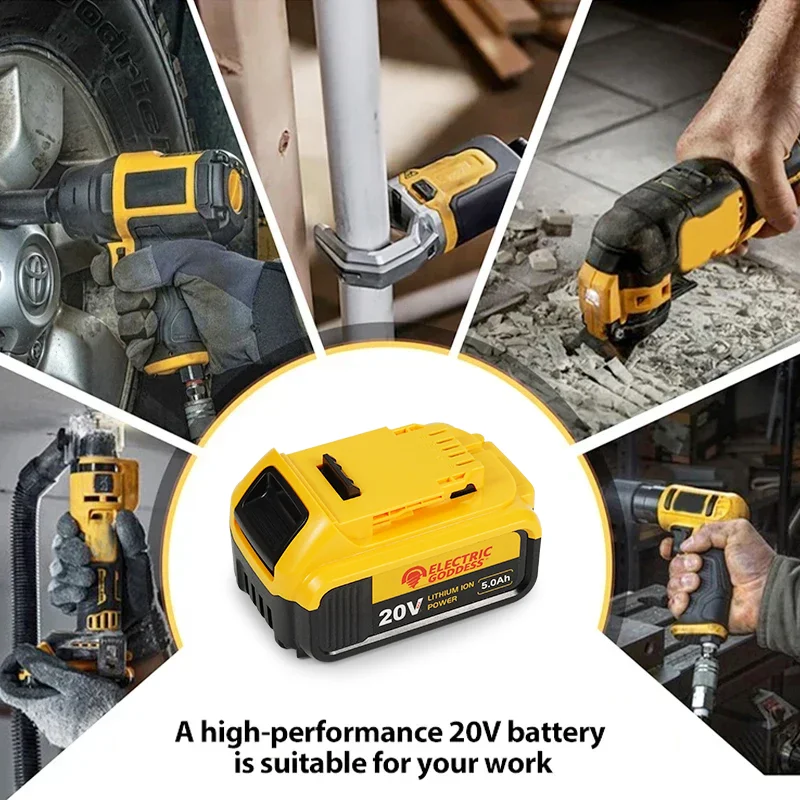 

Для DeWalt аккумулятор для электроинструмента, литиевая аккумуляторная батарея, 100% новый, 5,0 Ач, 20 В, сменная батарея DCCB206 DCB205 DCB200