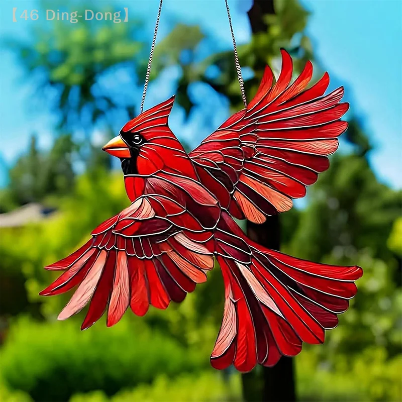 [DING] Red Bird Cardinal Christmas Gift Perfect For Female Retirees Animal-themed Garden Embellishment Home Decoration Pendant