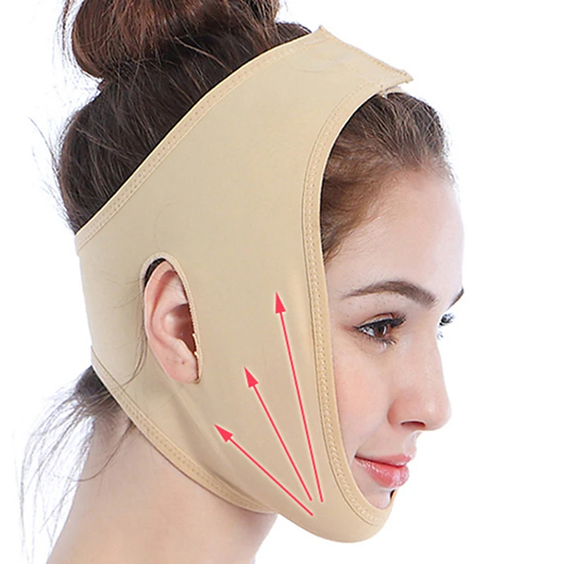 Elastic V-Line Face Shaper Slimming Bandage Chin Lift Strap for Facial Contouring - Face Slimming Support Band