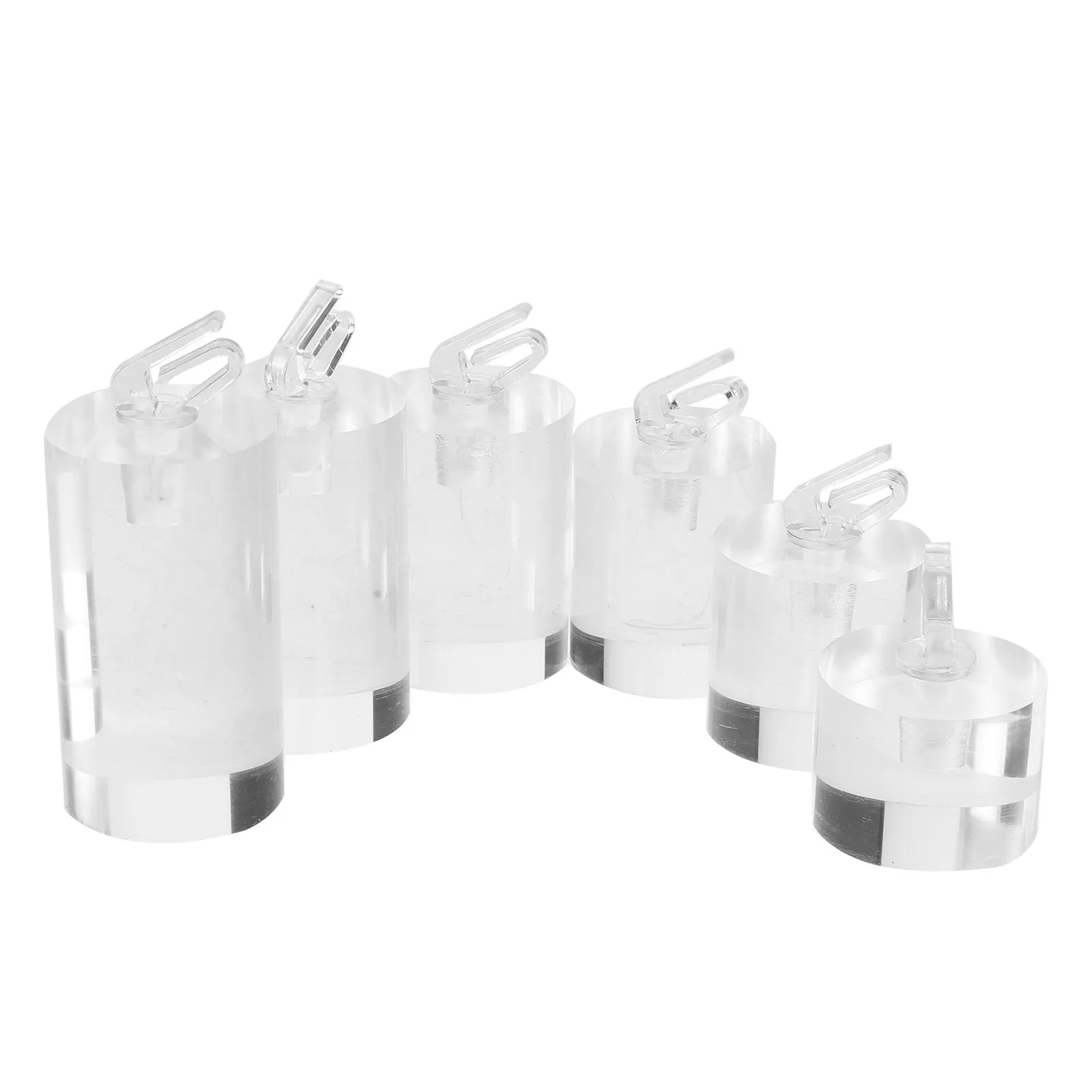 

6Pcs Acrylic Ring Display Holder Transparent Single Finger Ring Showcase Cylinder Jewelry Storage Organizer Jewelry Stand Photo