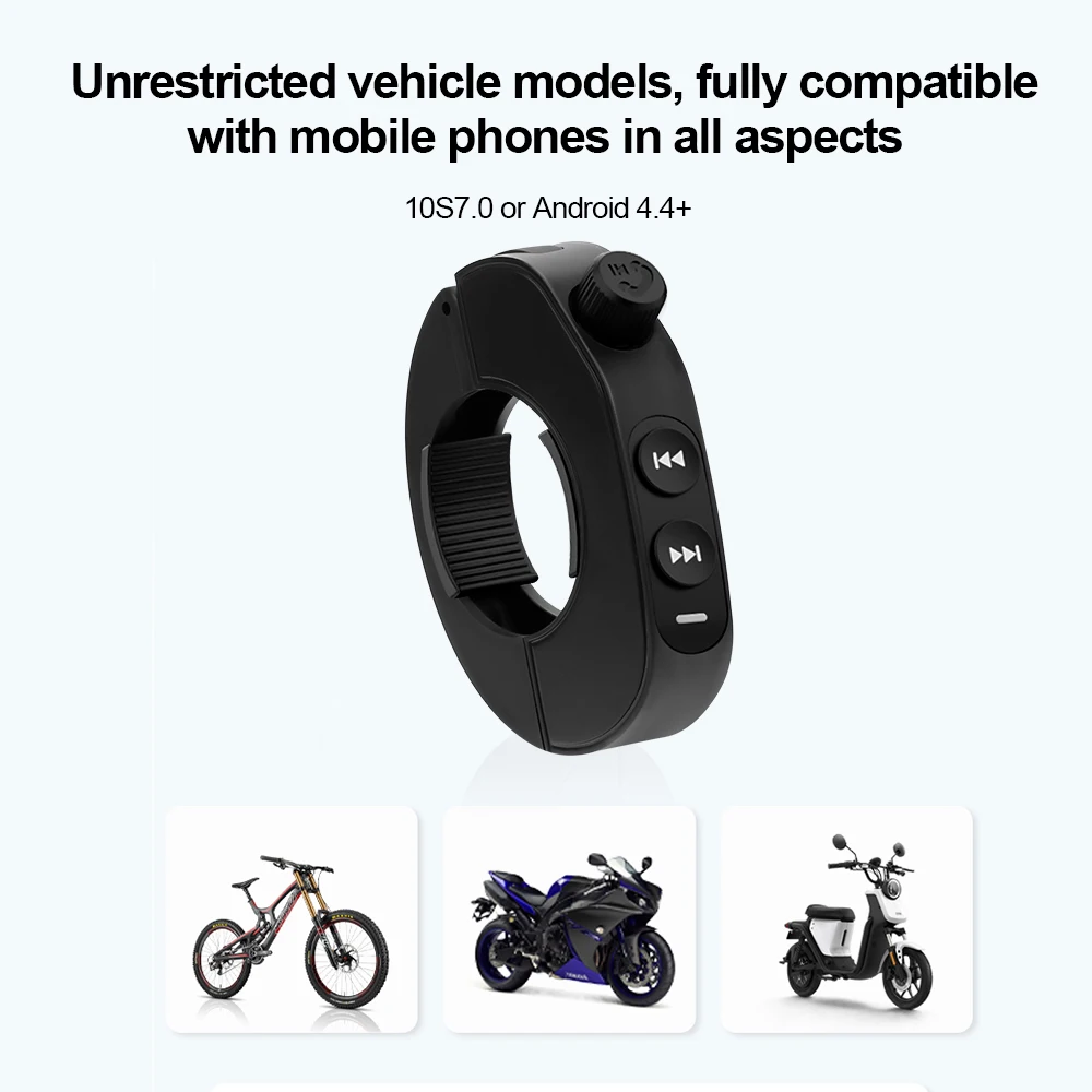 V5.3 Wireless Handlebar Remote Controller Motorcycle Helmet Headset Remote Buttons Handsfree Voice Assistant Kit Waterproof