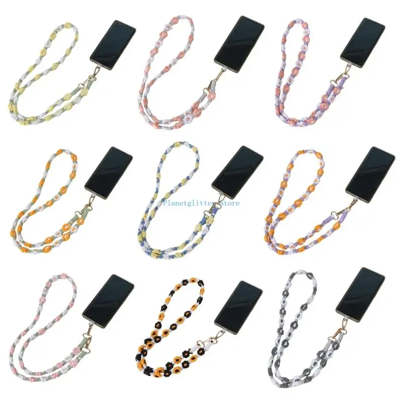 

652B Phone Wrist Strap with Flower Design Cellphone Lanyard for Fashion Enthusiasts