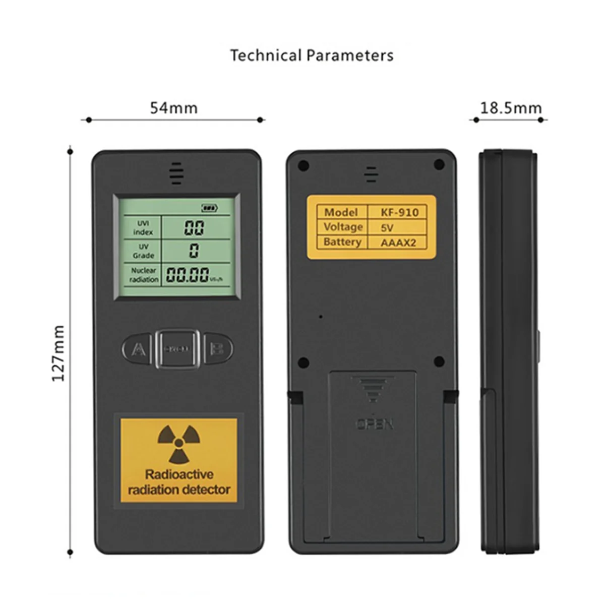KF910 rilevatore di radiazioni nucleari portatile Tester di grado UV dosimetro multifunzione da laboratorio per radiazioni nucleari