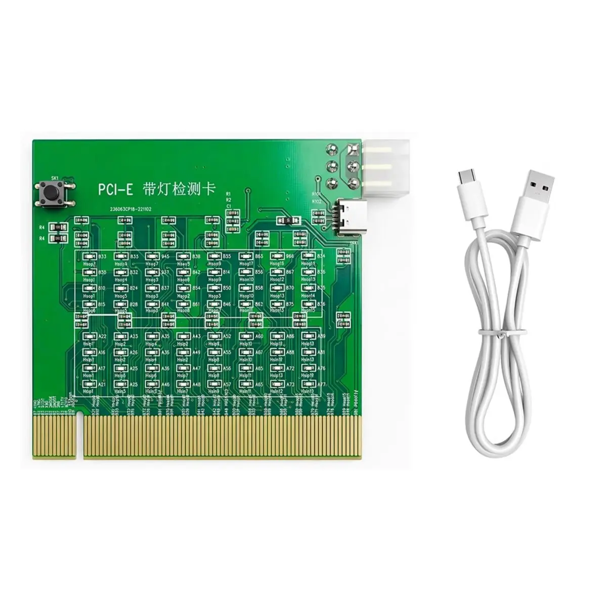 A64I PCI-E 16X PCI Express Slot Tester Card for Motherbaor Detect the Southbridge Short or Open PCI-E with Light Tester